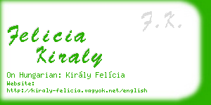 felicia kiraly business card