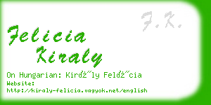 felicia kiraly business card